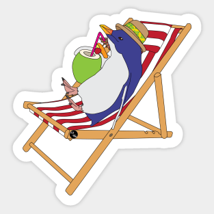 Blue Penguin Beach Vacation Sticker